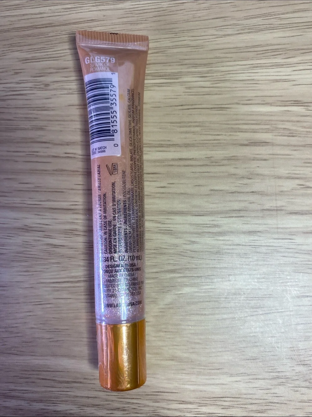 LA Girl Holographic Lip Gloss - Shimmery Peach Pink